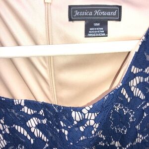 Jessica Howard Navy Blue Lace Dress